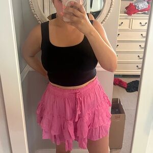 Aerie Pink Ruffle Skirt
